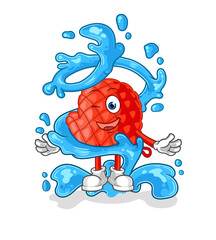 Obraz premium cooking glove fresh with water mascot. cartoon vector