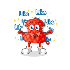 cooking glove give lots of likes. cartoon vector
