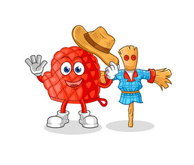 cooking glove with scarecrows cartoon character vector