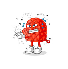 cooking glove swat fly character. cartoon mascot vector