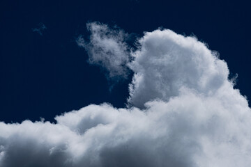 Dense clouds on a blue-sky form patterns. 