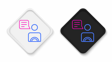 Line Taxi driver icon isolated on white background. Colorful outline concept. Vector