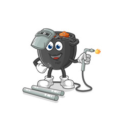 barbecue welder mascot. cartoon vector