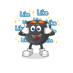 barbecue give lots of likes. cartoon vector