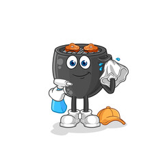 barbecue cleaner vector. cartoon character