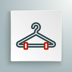 Line Hanger wardrobe icon isolated on white background. Cloakroom icon. Clothes service symbol. Laundry hanger sign. Colorful outline concept. Vector
