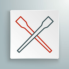 Line Food chopsticks icon isolated on white background. Wooden Korean sticks for Asian dishes. Oriental utensils. Colorful outline concept. Vector