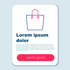 Line Paper shopping bag icon isolated on grey background. Package sign. Colorful outline concept. Vector
