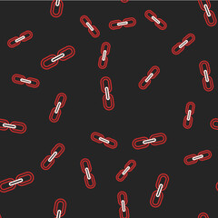 Line Chain link icon isolated seamless pattern on black background. Link single. Hyperlink chain symbol. Vector