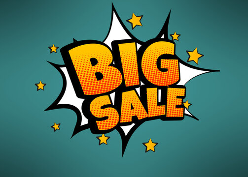 Big sale banner design. Big sale special offer text on label element for shopping discount promotion.