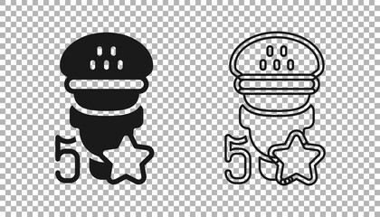 Black Taxi service rating icon isolated on transparent background. Vector