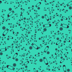 Black Bullet icon isolated seamless pattern on green background. Vector