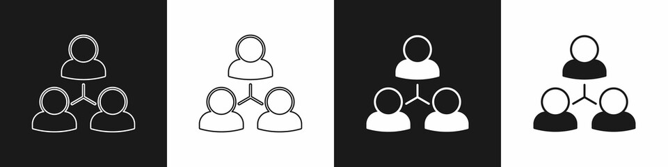 Set Online class icon isolated on black and white background. Online education concept. Vector