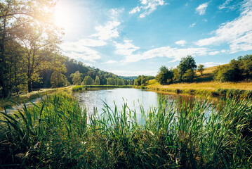 Ilz River and Lake nearby Passau, Lower Bavaria
