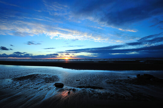 Blue Sunset on the Irish Sea, Maryport, England
