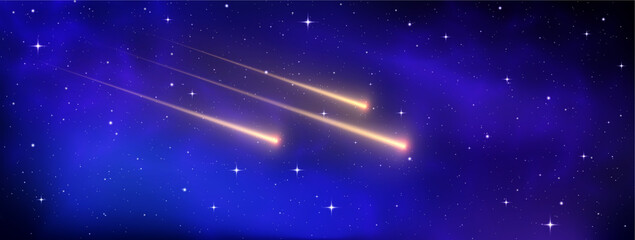 star background in galaxy comet meteor, night sky © Vitalii