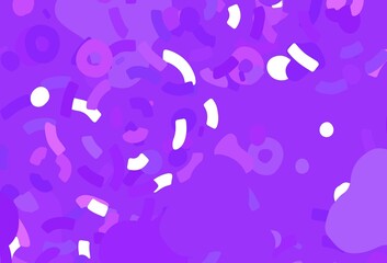 Light Purple vector template with chaotic shapes.