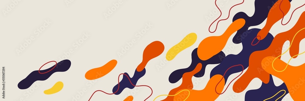 Fototapete abstract wavy in flat design background. panoramic wallpaper with liquid shape pattern. light vibran