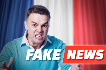 French TV propagandist and charlatan: political polarization, post-truth politics. Propaganda, fake...