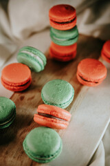 macaroons on a wooden table