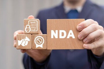 NDA Non-Disclosure Agreement Concept. Contract of confidentiality business datum.