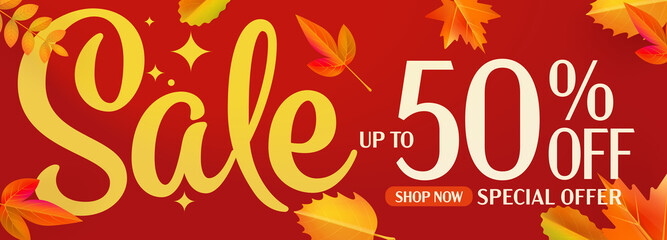Up to fifty percent off autumn sale special offer