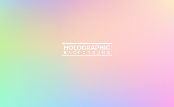 Colorful holographic gradient vector abstract background. Hologram soft pastel blurred backdrop