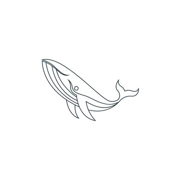 Whale icon logo illustration template vector