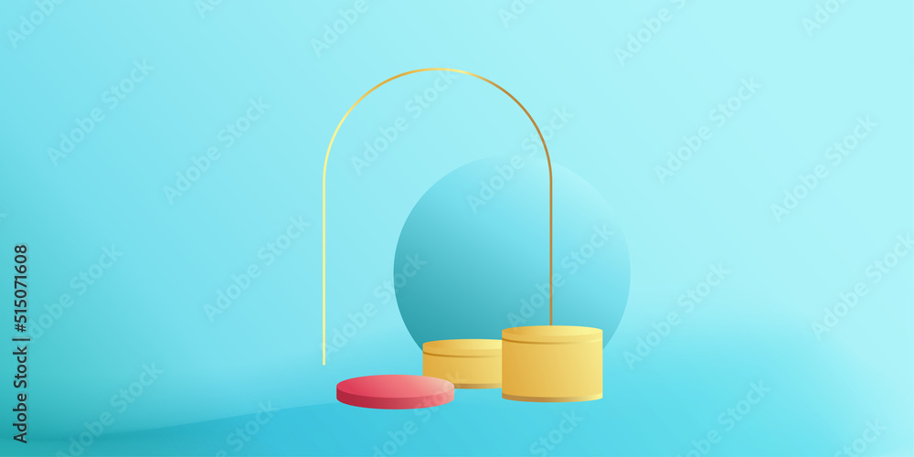 Leinwandbilder product podium in pastel colors with a minimalist style. trendy background with an empty podium to d