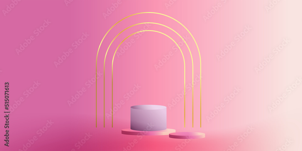 Leinwandbilder product podium in pastel colors with a minimalist style. trendy background with an empty podium to d