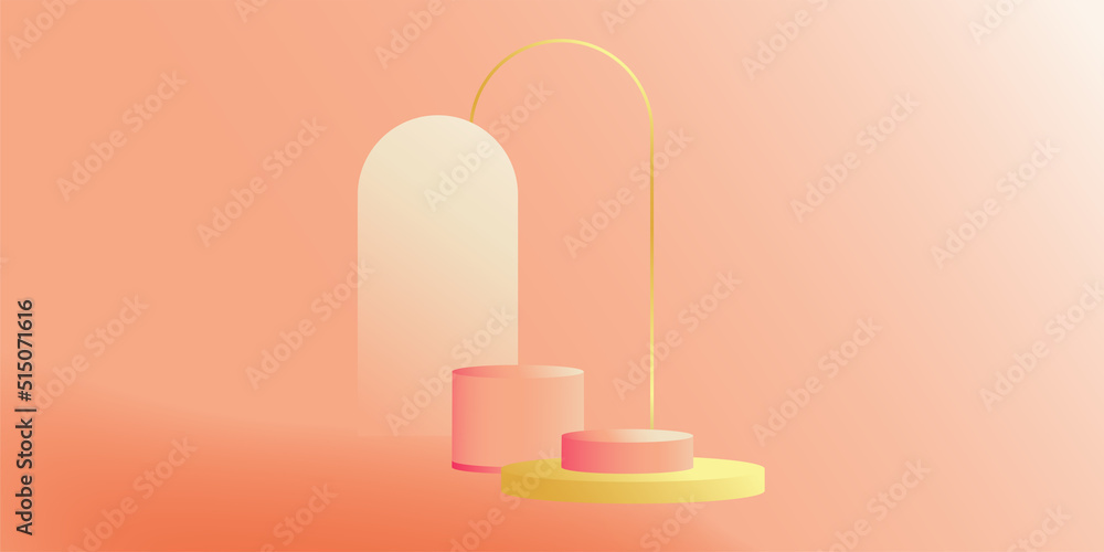 Leinwandbilder product podium in pastel colors with a minimalist style. trendy background with an empty podium to d