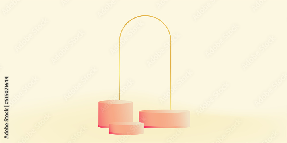 Leinwandbilder product podium in pastel colors with a minimalist style. trendy background with an empty podium to d