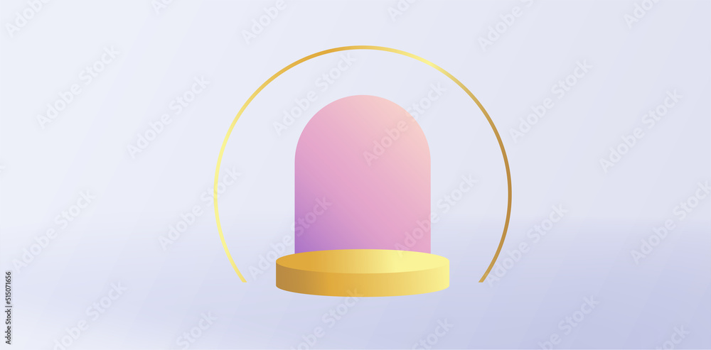 Leinwandbilder product podium in pastel colors with a minimalist style. trendy background with an empty podium to d