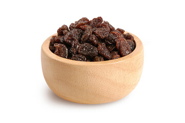 bowl of raisins isolated