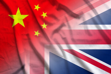 China and England political flag transborder negotiation GBR CXR