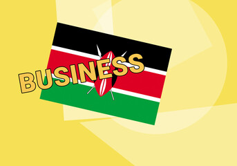 Kenya business.  Nairobi  Kenya commerce concept. Flag on colorful