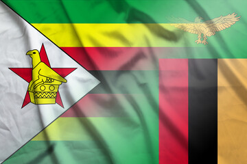 Zimbabwe and Zambia state flag transborder relations ZMB ZWE