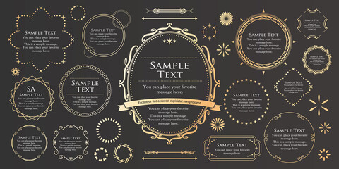 ゴージャスなカードデザインセット。高級感のあるデザインテンプレート