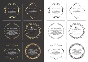 ゴージャスなカードデザインセット。高級感のあるデザインテンプレート