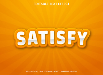 satisfy text effect template with editable layout and abstract style use for business logo and brand