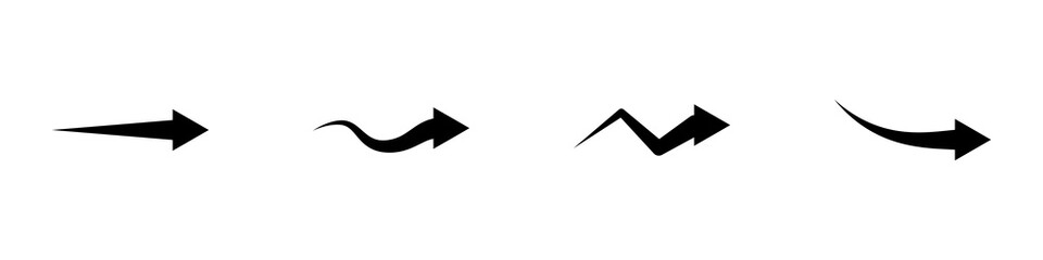 Conjunto de icono de flechas vectoriales, de diferentes estilos
