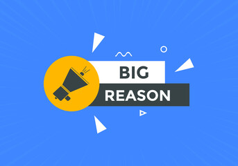 Fototapeta na wymiar big reason text button. big reason speech bubble. label sign template 