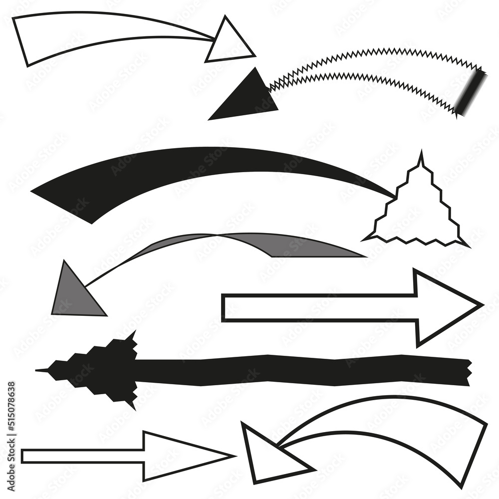 Poster different arrows in modern style. sketch infographic set with different arrows. vector illustration.