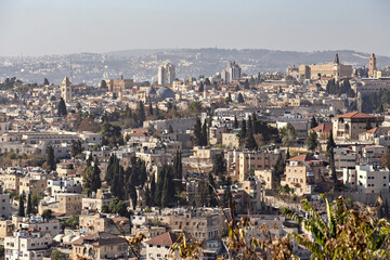 Fototapeta na wymiar Aerial view of Jerusalem old city, Israel