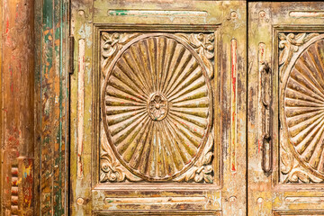 Ancient Door Detail Surface Wood Brown Vintage