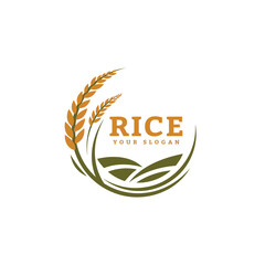Rice or wheat grain agriculture logo design for your business and product names or for all your ideas