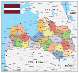 Administrative Divisions Map of Latvia