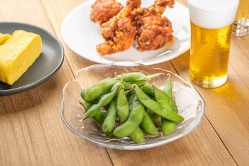 枝豆とビール