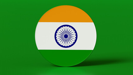 3d rendering, august 15 independence day of india or republic day, circle flag symbol on middle background, mockup template, copy space for design