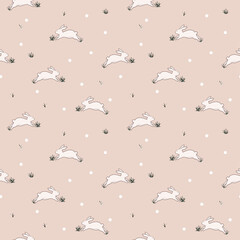 Art & IllustrationLeaping bunny seamless repeat pattern